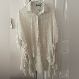 Boohoo Cream Polka Dot Blouse